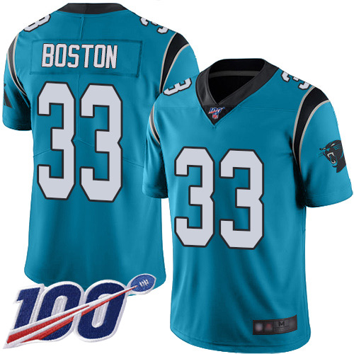 Carolina Panthers Limited Blue Youth Tre Boston Alternate Jersey NFL Football 33 100th Season Vapor Untouchable